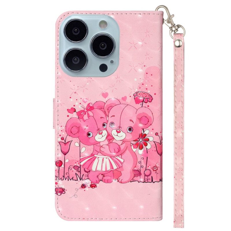 Leren Hoesje iPhone 16 Pro Max Koordbeertjes