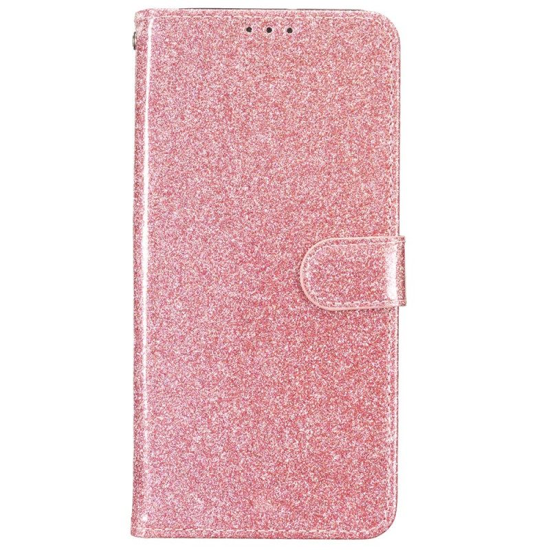 Leren Hoesje Voor iPhone 16 Pro Max Glitters