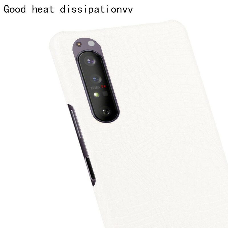 Hoesje voor Sony Xperia 1 II Krokodillenhuid-effect