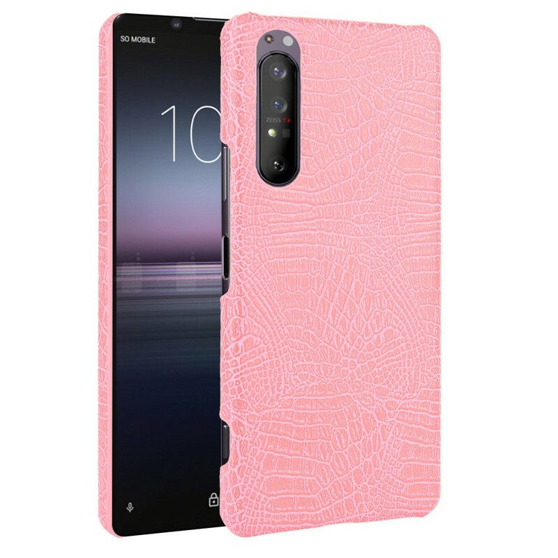 Hoesje voor Sony Xperia 1 II Krokodillenhuid-effect