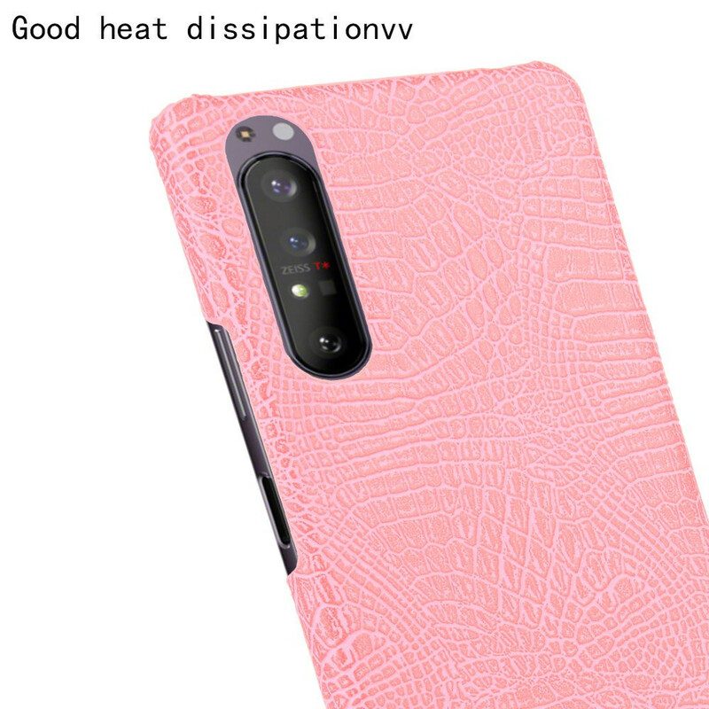 Hoesje voor Sony Xperia 1 II Krokodillenhuid-effect