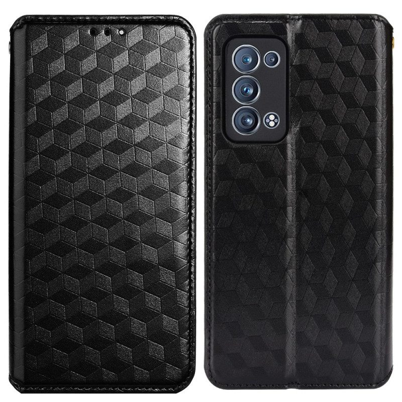 Bescherming Hoesje voor Oppo Reno 6 Pro 5G Folio-hoesje 3d Kubussen