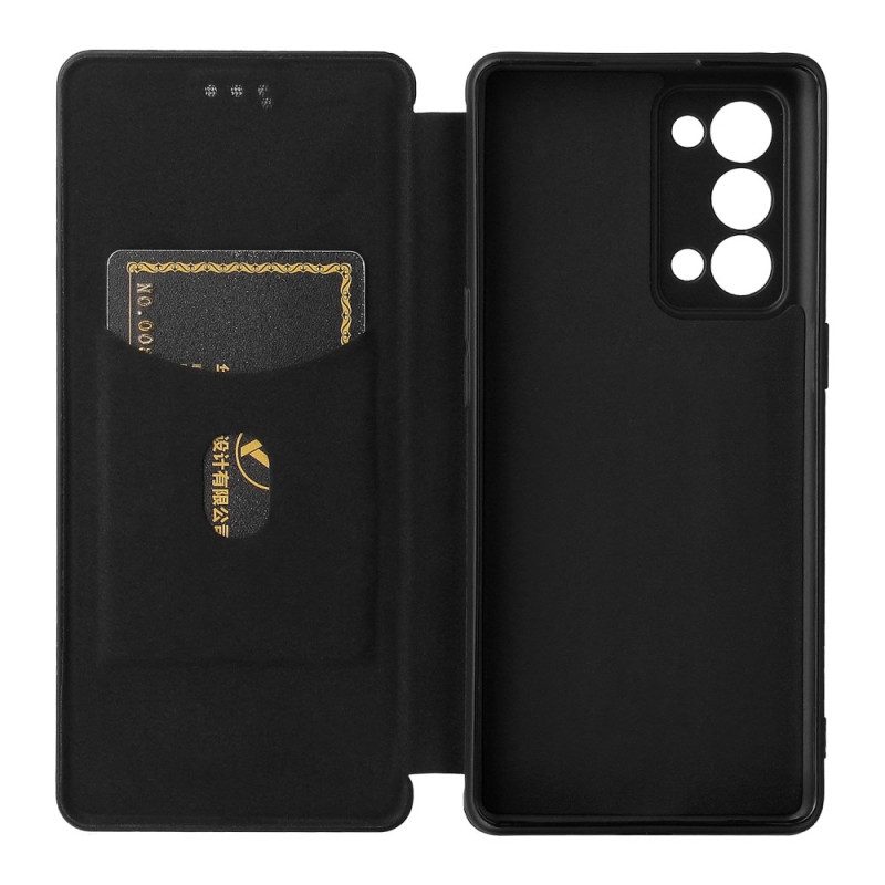 Bescherming Hoesje voor Oppo Reno 6 Pro 5G Folio-hoesje Koolstofvezel En Banden