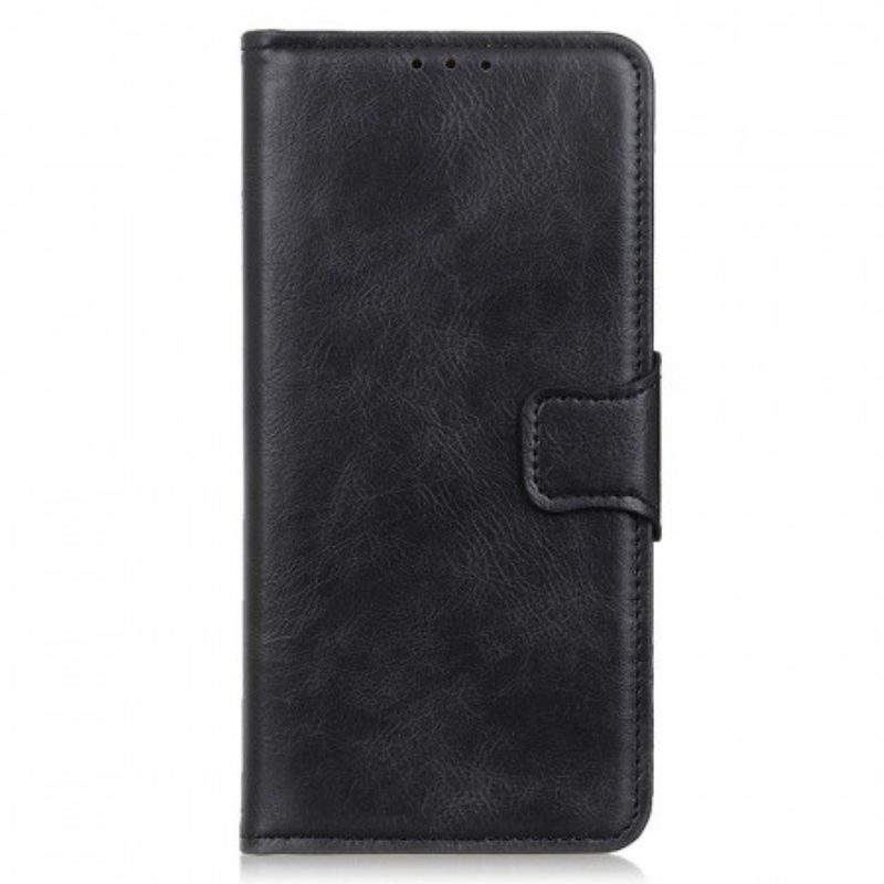 Folio-hoesje voor Oppo Reno 6 Pro 5G Crazy Horse Zwart