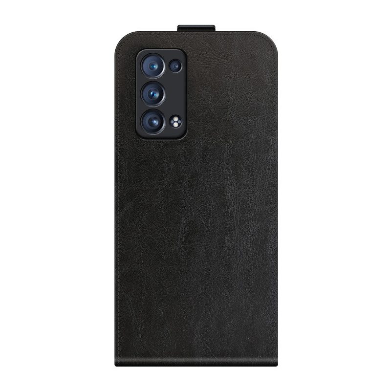 Folio-hoesje voor Oppo Reno 6 Pro 5G Klassieke Lychee Textuur Verticale Sluiting