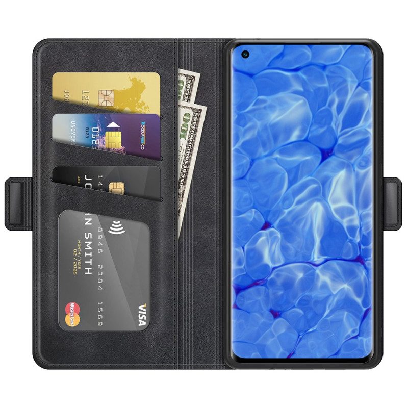 Folio-hoesje voor Oppo Reno 6 Pro 5G Skin-touch Zachte Dubbele Gesp