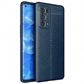 Hoesje voor Oppo Reno 6 Pro 5G Litchi Dubbellijns Leer