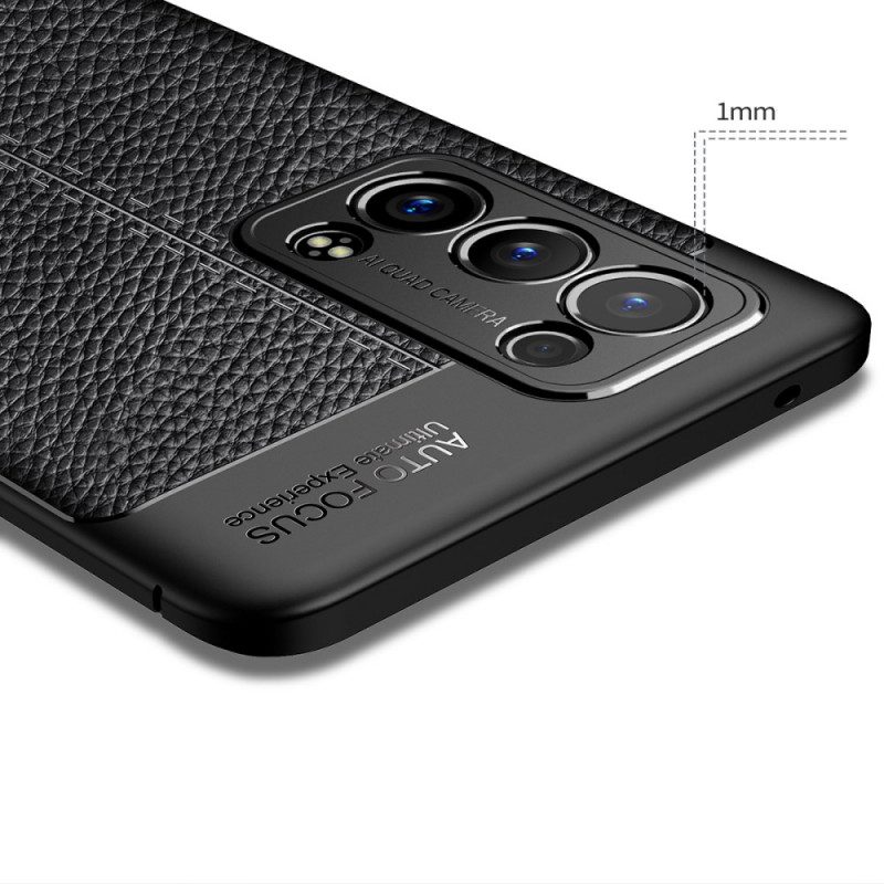 Hoesje voor Oppo Reno 6 Pro 5G Litchi Dubbellijns Leer