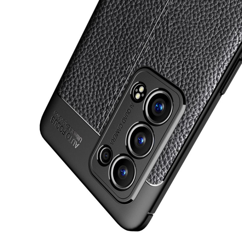 Hoesje voor Oppo Reno 6 Pro 5G Litchi Dubbellijns Leer