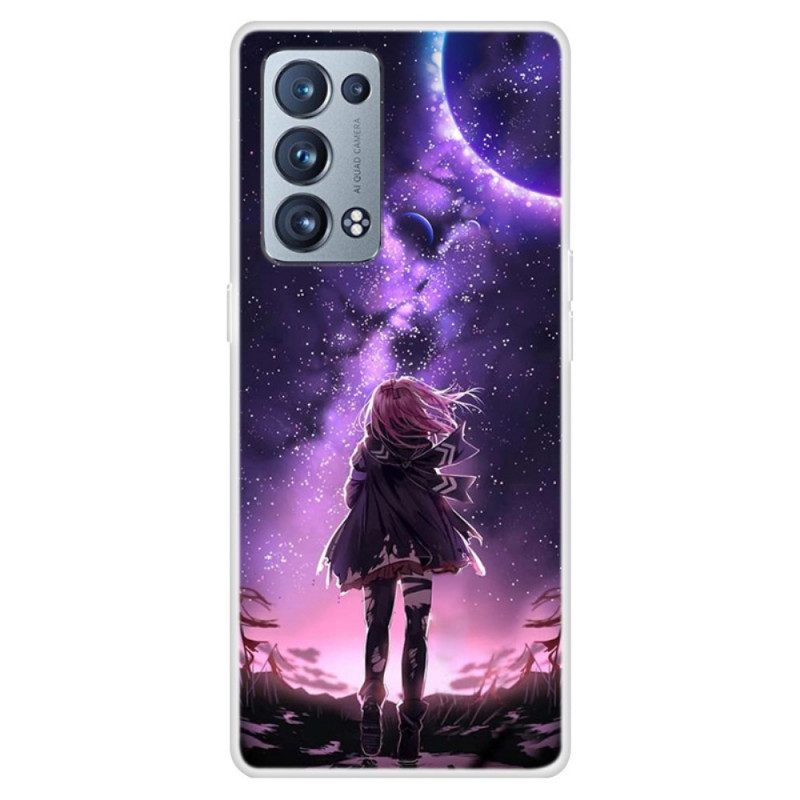 Hoesje voor Oppo Reno 6 Pro 5G Violette Maan