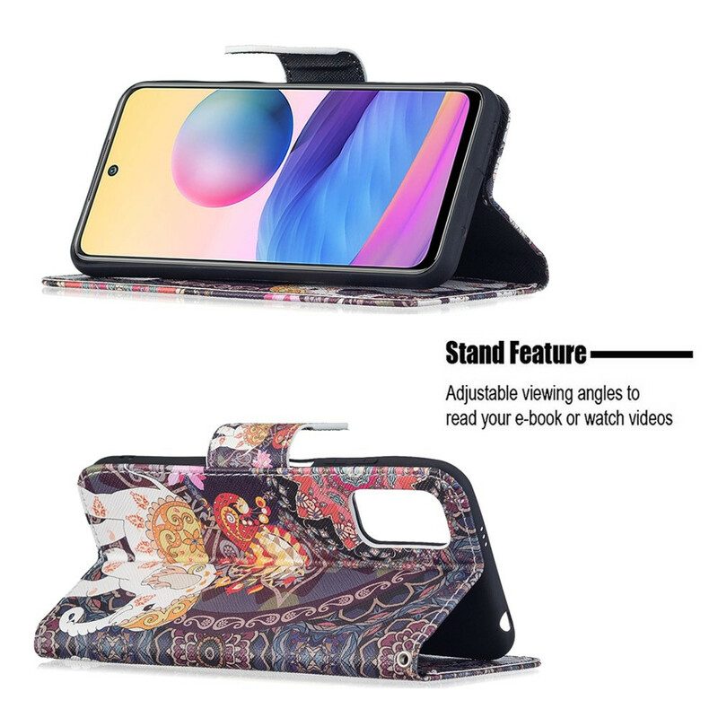 Flip Case voor Xiaomi Redmi Note 10 5G Indische Olifant