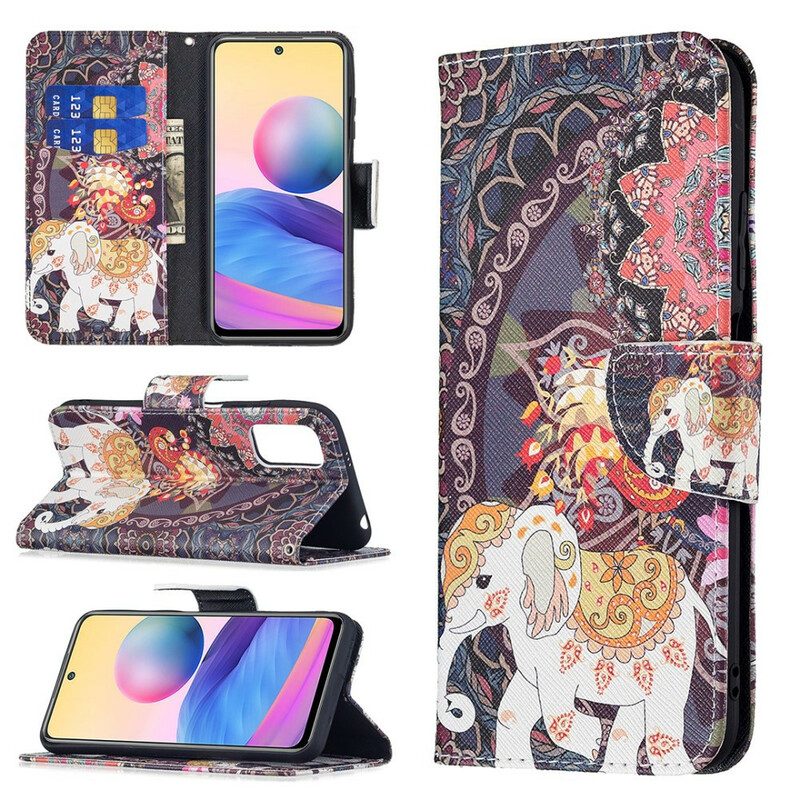 Flip Case voor Xiaomi Redmi Note 10 5G Indische Olifant