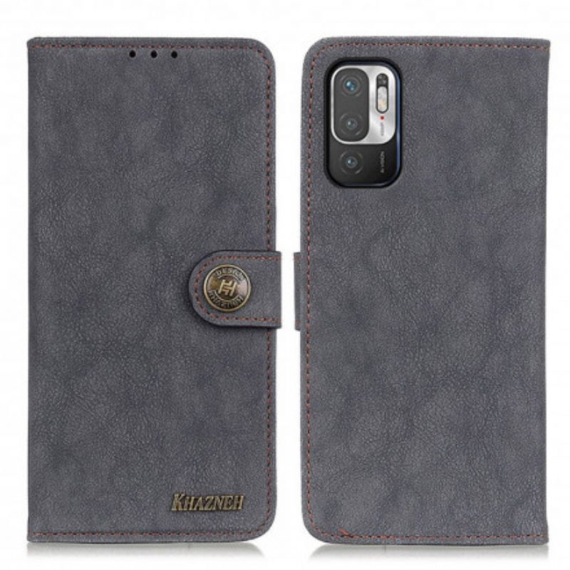 Flip Case voor Xiaomi Redmi Note 10 5G Khazneh Retro Splitleer