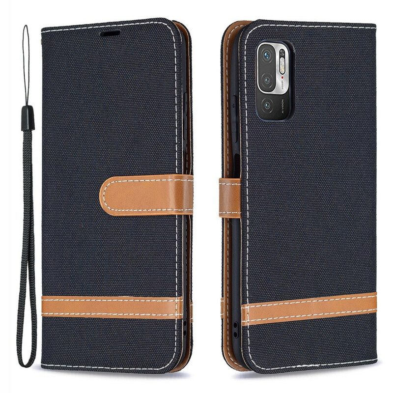 Folio-hoesje voor Xiaomi Redmi Note 10 5G Met Ketting Band Stof