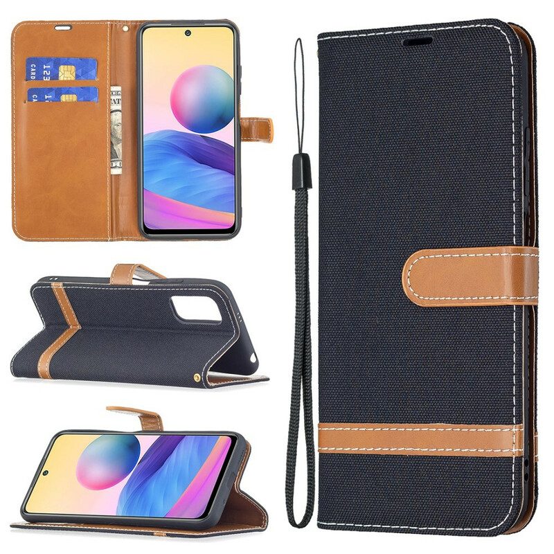 Folio-hoesje voor Xiaomi Redmi Note 10 5G Met Ketting Band Stof