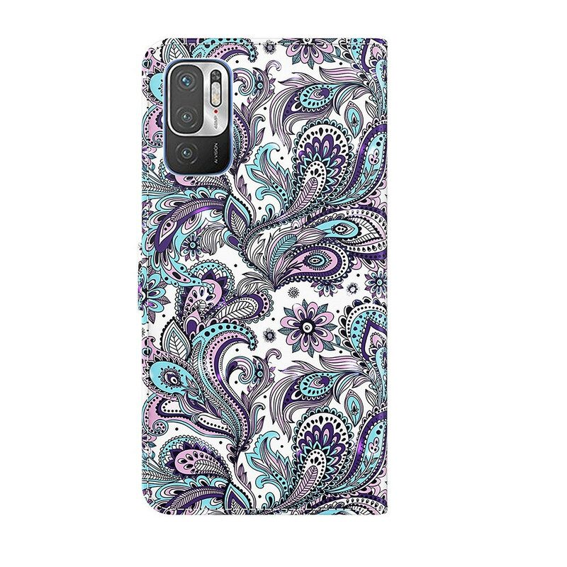 Leren Hoesje voor Xiaomi Redmi Note 10 5G Bloemen Patronen