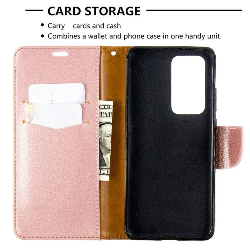 Folio-hoesje voor Huawei P40 Pro Flip Case Lychee Rabat Schuin