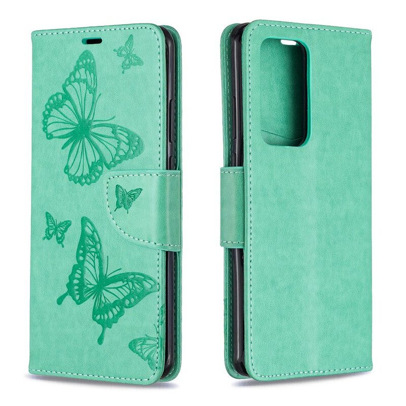 Folio-hoesje voor Huawei P40 Pro Flip Case Vlinders En Schuine Klep