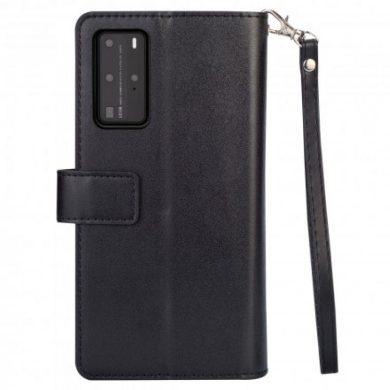 Folio-hoesje voor Huawei P40 Pro Portemonnee Met Lanyard