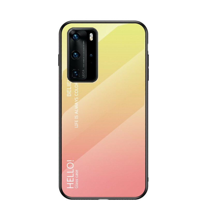 Hoesje voor Huawei P40 Pro Gehard Glas Hallo