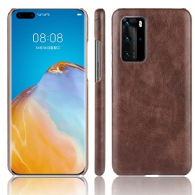 Hoesje voor Huawei P40 Pro Litchi Performance Leereffect