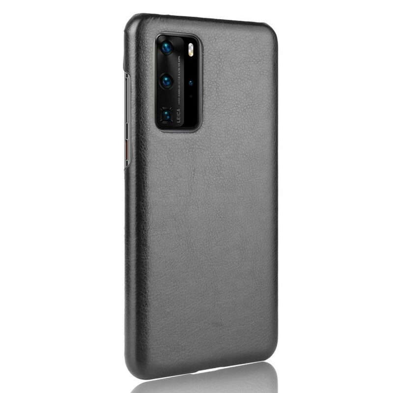 Hoesje voor Huawei P40 Pro Litchi Performance Leereffect