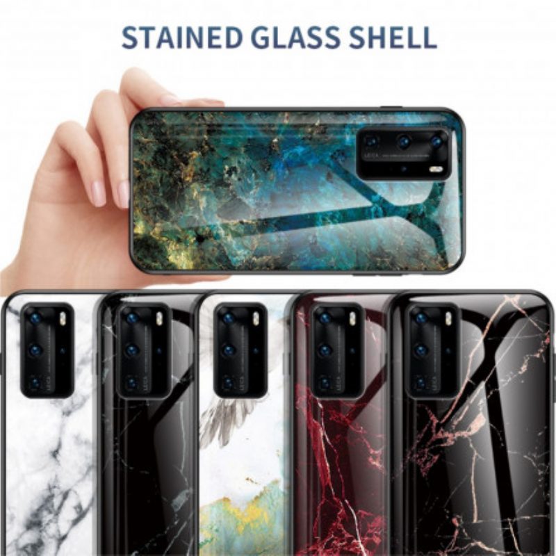 Hoesje voor Huawei P40 Pro Premium Kleuren Gehard Glas