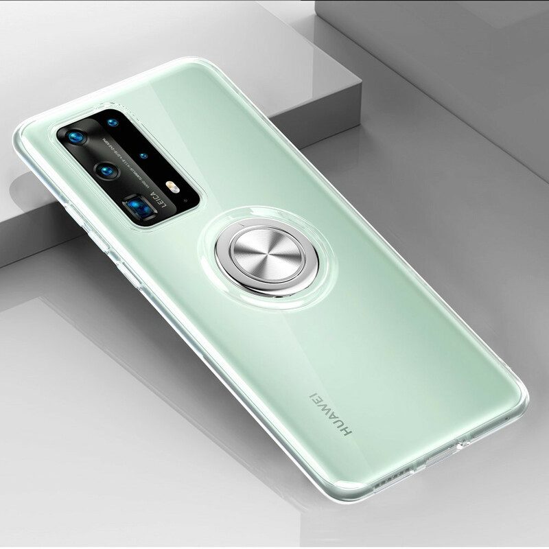 Hoesje voor Huawei P40 Pro Siliconen Metalen Roterende Ring