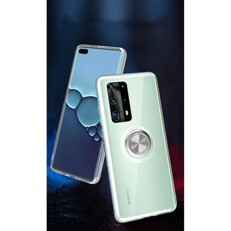 Hoesje voor Huawei P40 Pro Siliconen Metalen Roterende Ring