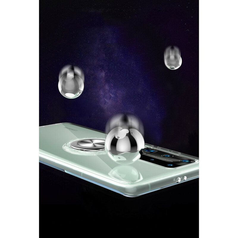 Hoesje voor Huawei P40 Pro Siliconen Metalen Roterende Ring