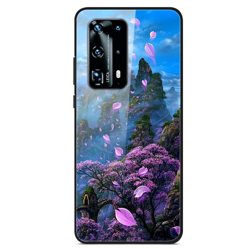 Telefoonhoesje voor Huawei P40 Pro Fantasie Landschap Gehard Glas