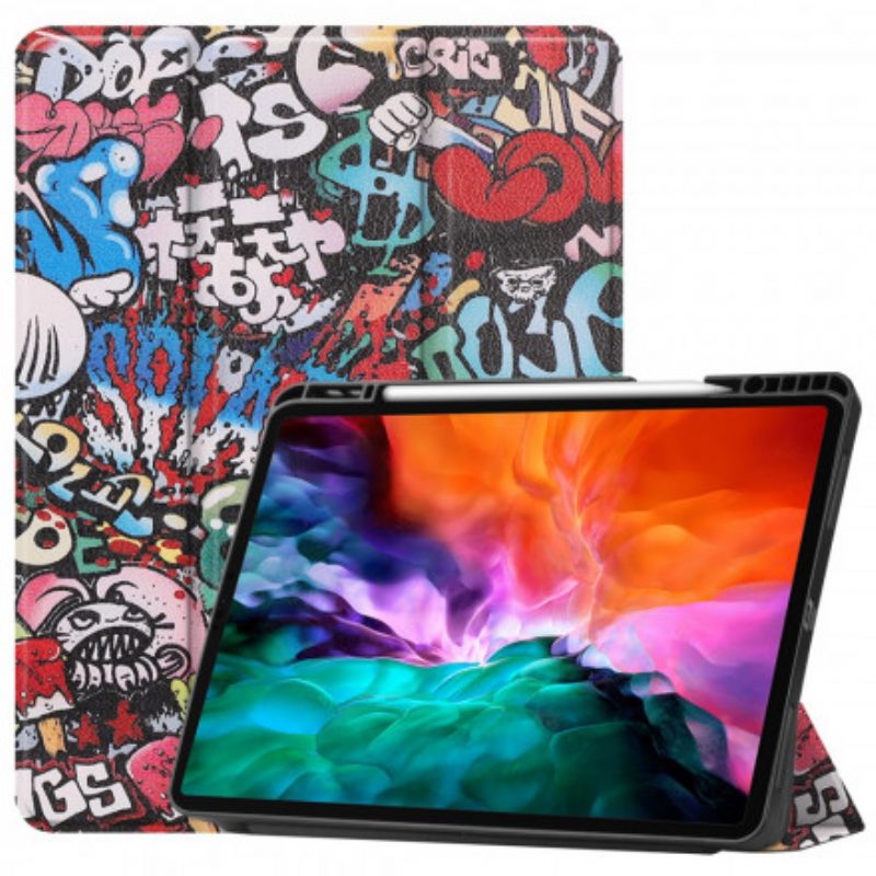 Bescherming Hoesje voor iPad Pro 12.9" (2021) Graffiti Pennenhouder