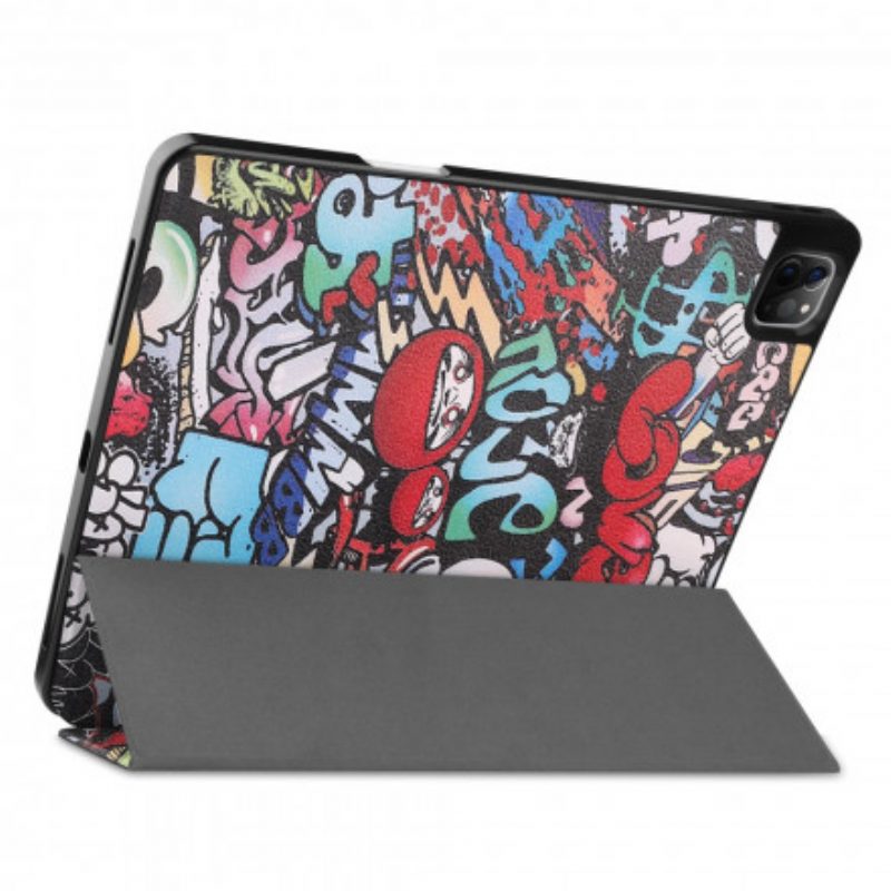 Bescherming Hoesje voor iPad Pro 12.9" (2021) Graffiti Pennenhouder