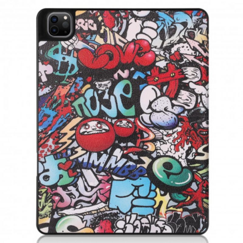 Bescherming Hoesje voor iPad Pro 12.9" (2021) Graffiti Pennenhouder