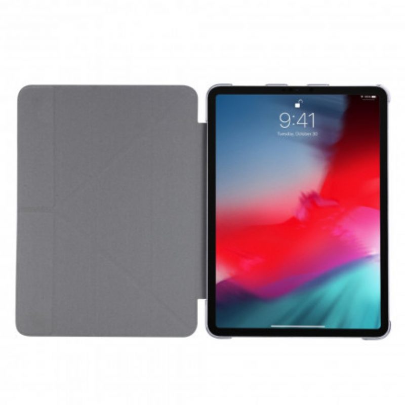 Bescherming Hoesje voor iPad Pro 12.9" (2021) Zijdetextuur Van Imitatieleer