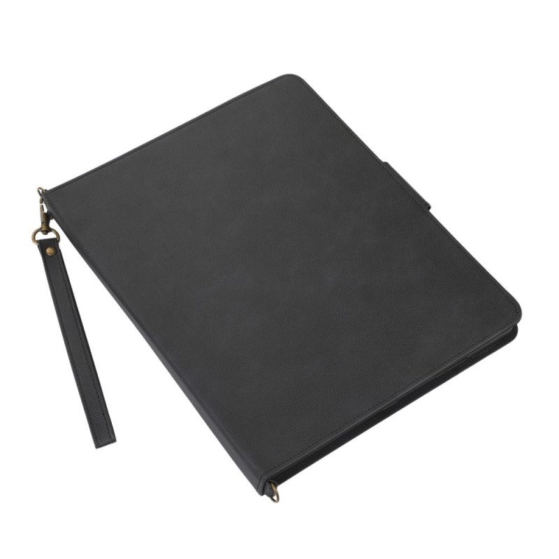 Folio-hoesje voor iPad Pro 12.9" (2021) Rfid-schouderriem Met Leereffect