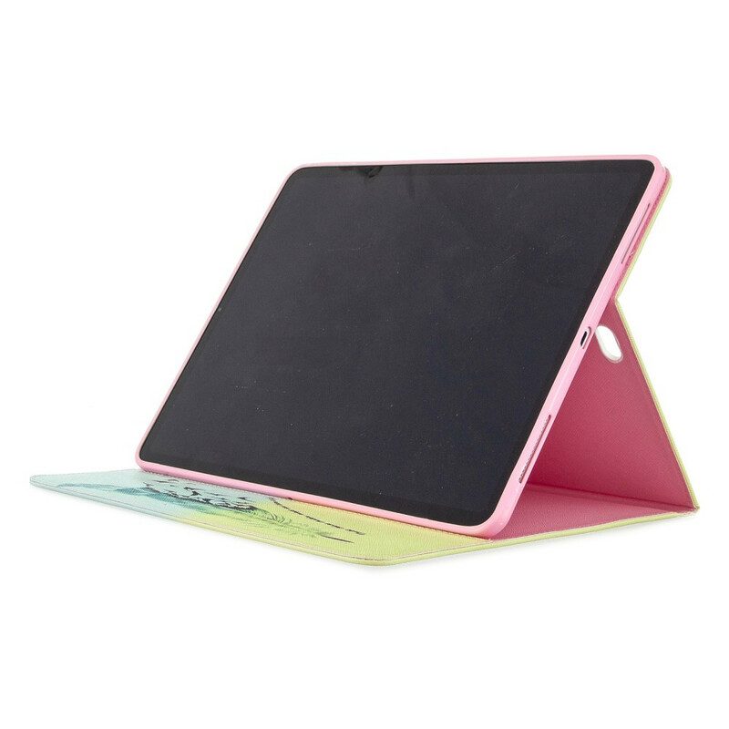 Leren Hoesje voor iPad Pro 12.9" (2021) Veren Printpatroon