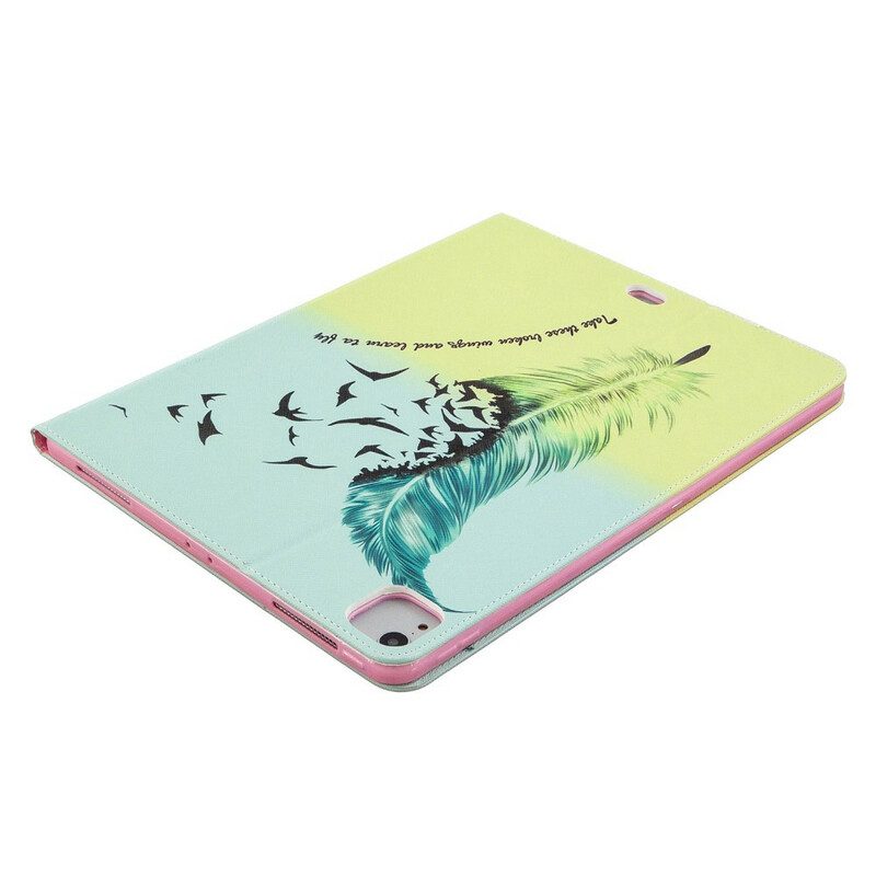 Leren Hoesje voor iPad Pro 12.9" (2021) Veren Printpatroon