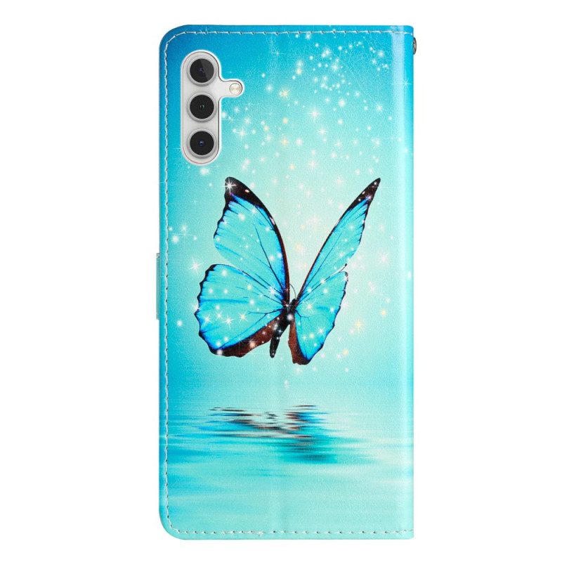 Bescherming Hoesje Samsung Galaxy A16 5g Blauwe Vlinder