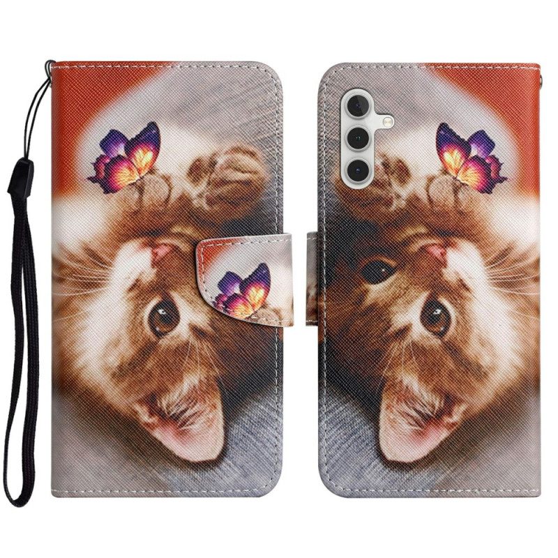 Bescherming Hoesje Samsung Galaxy A16 5g Vlinder- En Kattenpatroon