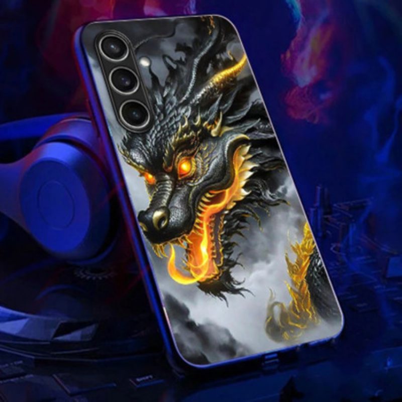 Case Hoesje Samsung Galaxy A16 5g Telefoonhoesje Bel Flash-serie Black Dragon