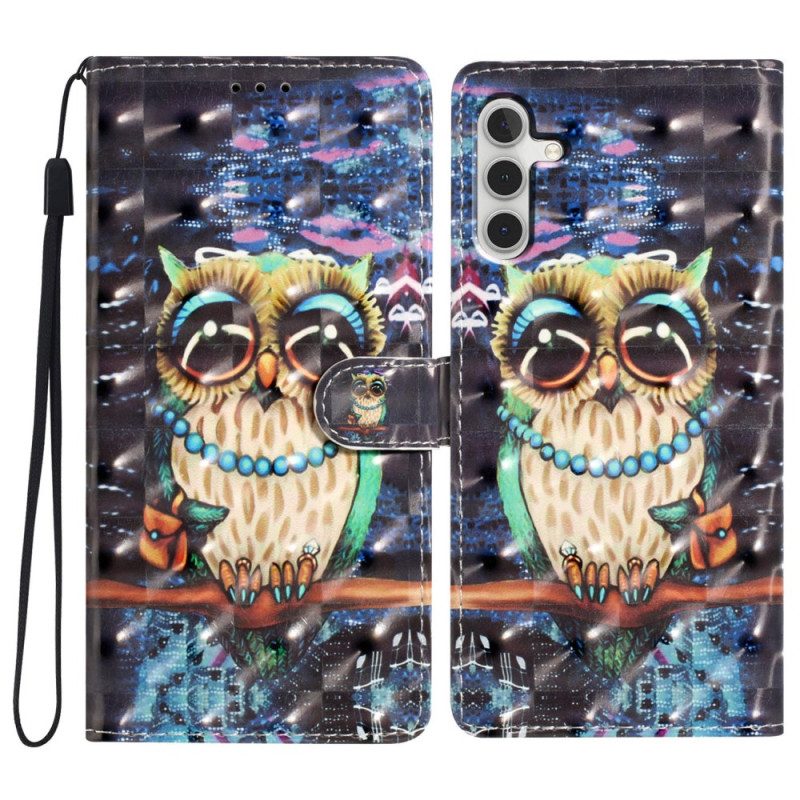 Flip Case Leren Samsung Galaxy A16 5g 3d Uil