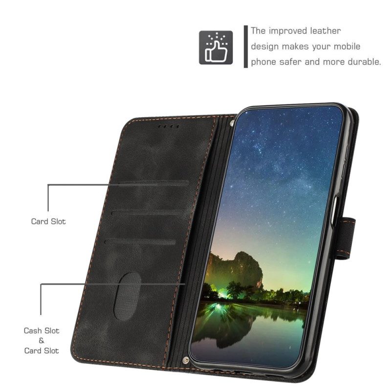 Flip Case Leren Samsung Galaxy A16 5g Driehoekig Bandpatroon