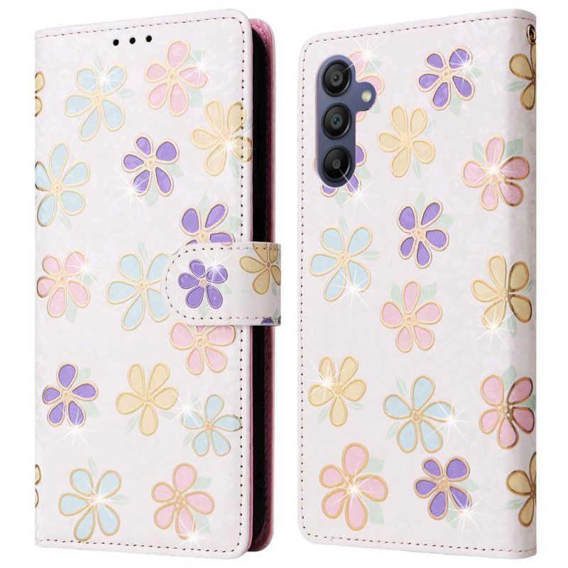 Flip Case Leren Samsung Galaxy A16 5g Fleurette Rfid-blokkering