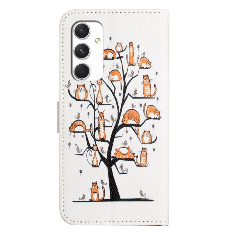 Flip Case Leren Samsung Galaxy A16 5g Katten En Boom