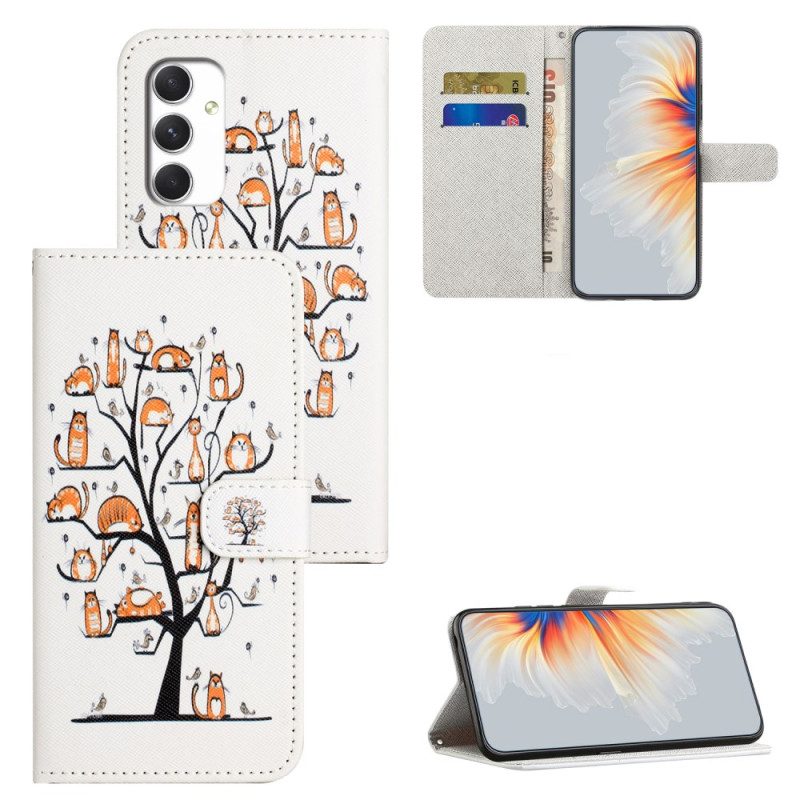 Flip Case Leren Samsung Galaxy A16 5g Katten En Boom