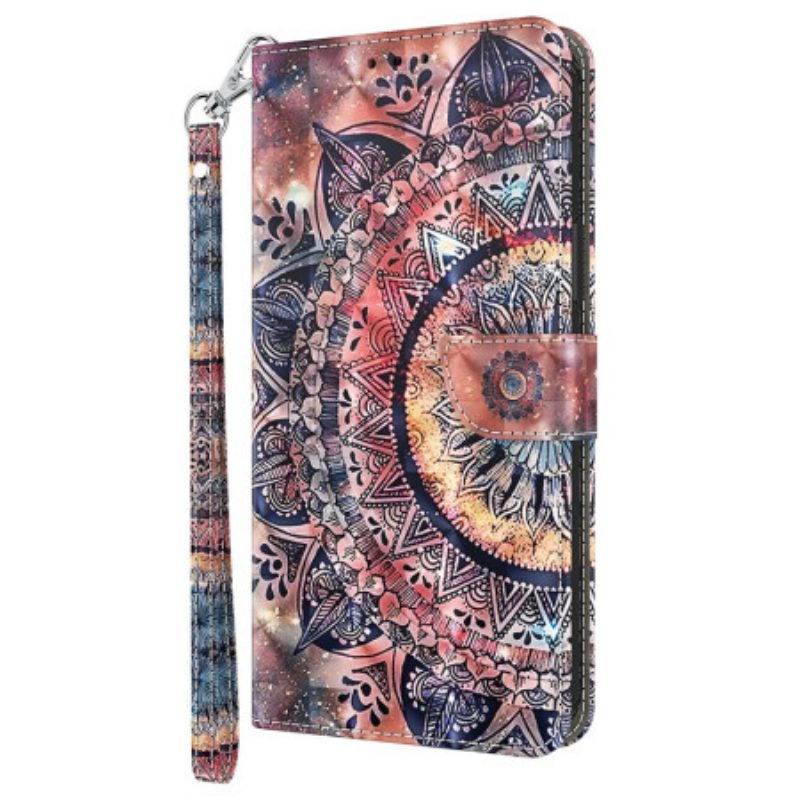 Flip Case Leren Samsung Galaxy A16 5g Kleurrijke Mandala Met Riempje