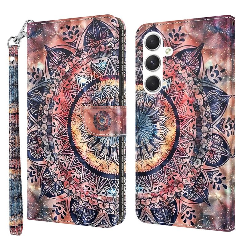 Flip Case Leren Samsung Galaxy A16 5g Kleurrijke Mandala Met Riempje