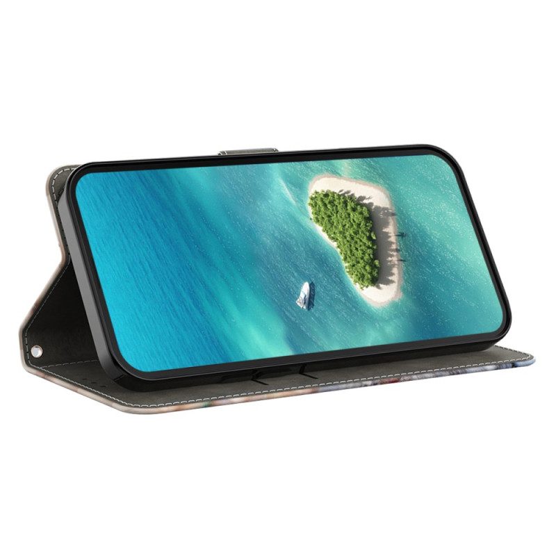 Flip Case Leren Samsung Galaxy A16 5g Schedel