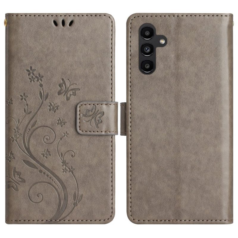 Folio-hoesje Samsung Galaxy A16 5g Bloemen En Vlinders